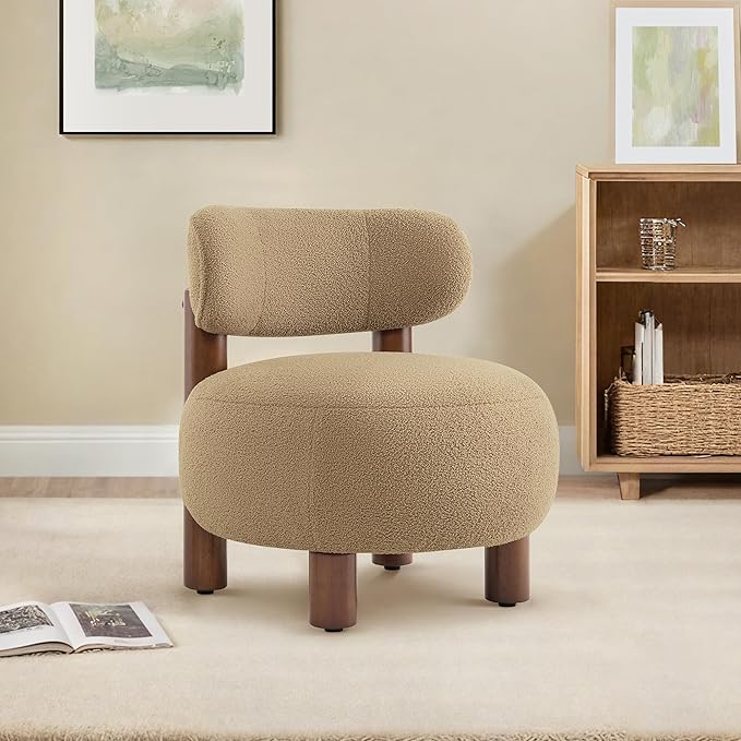 Modern Boucle Accent Chair Set of 2, - Image 3