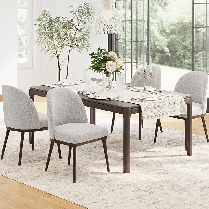 COLAMY Upholstered Dining Chairs Set of 4, Large Dining Room Kitchen Chairs by COLAMYINC