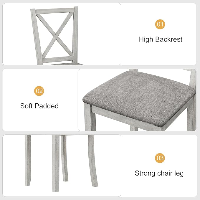 Solid Wood Dining Chairs, Part of Dining Table Set, Mix and Match Table - Image 3