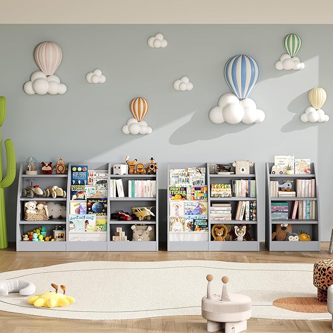 4 Tier Kids Bookshelf, 4 Layer Sling Kids Book Shelf - Image 6