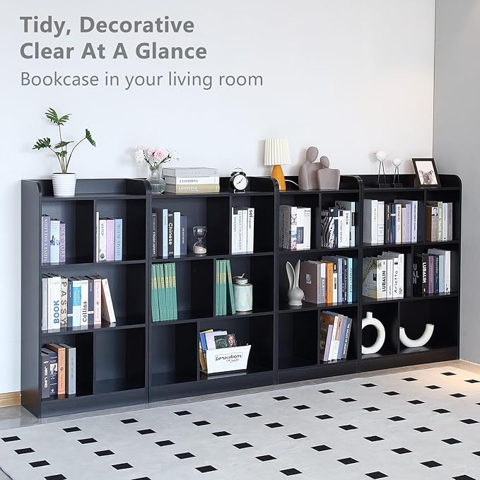 Book Shelf with Back Panel Stability 6 Cube Bookcase Multifunctional Cube - Image 6