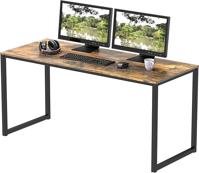 SHW Mission 48-Inch Home Office Computer Desk, Rustic Brown by SHW