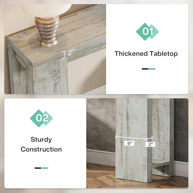 Tribesigns 70.9-Inch Extra Long Console Table, Farmhouse Wood Sofa Table Behind - Image 7