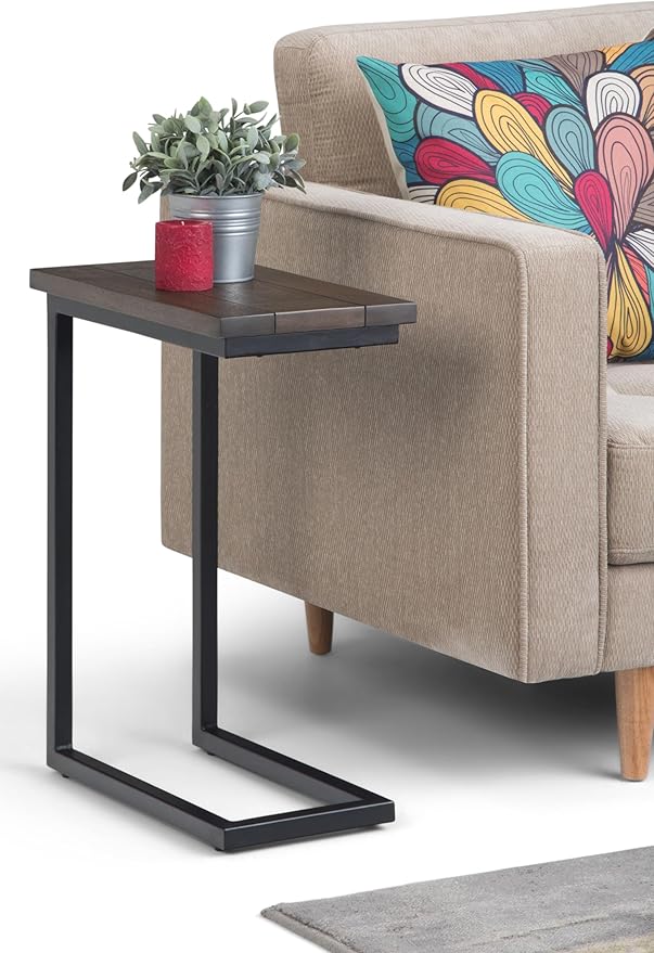 SIMPLIHOME Skyler 18-inch Wide Solid Mango/Metal Industrial C-Shaped End Table - Image 11