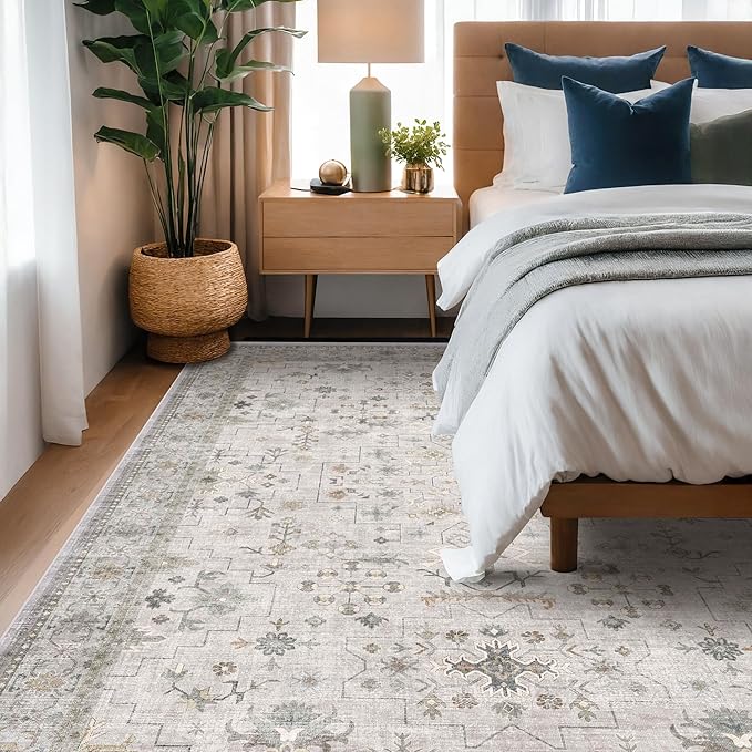 Boho Light Grey 5x7 Living Room Rug - Image 3