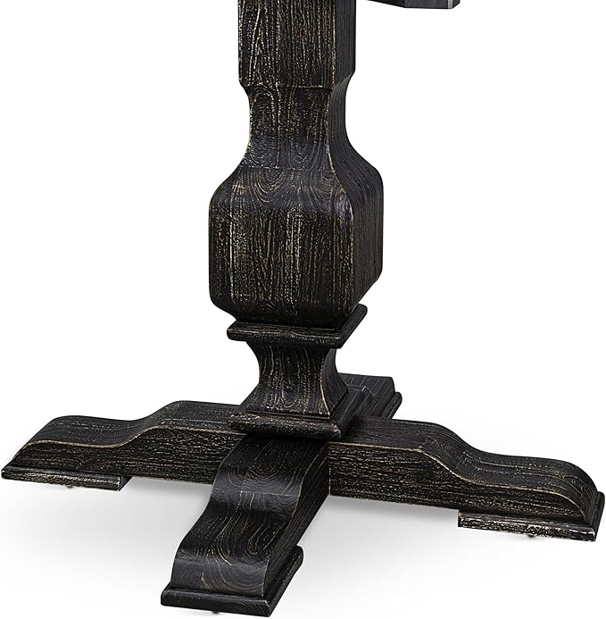 I53-11-TP Wooden Table with Acacia Wood Round Tabletop and Stylish Pedestal Base - Image 8