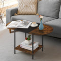 OYEAL Small Round Coffee Table for Living Room Farmhouse Oval Center Table by OYEAL