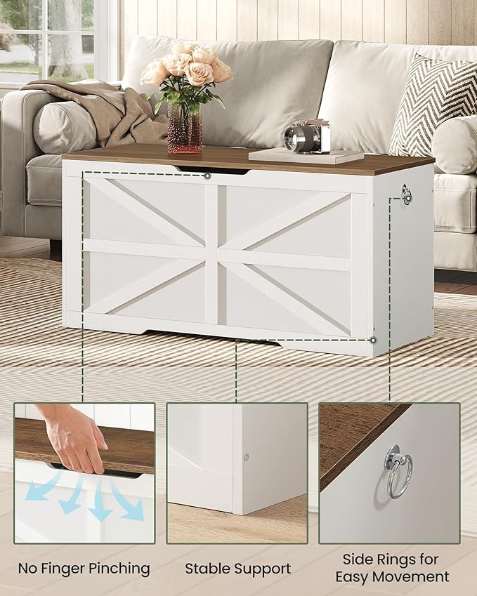 Storage Chest, 39.4" Wooden Storage Trunk, Modern Storage Bench - Image 5