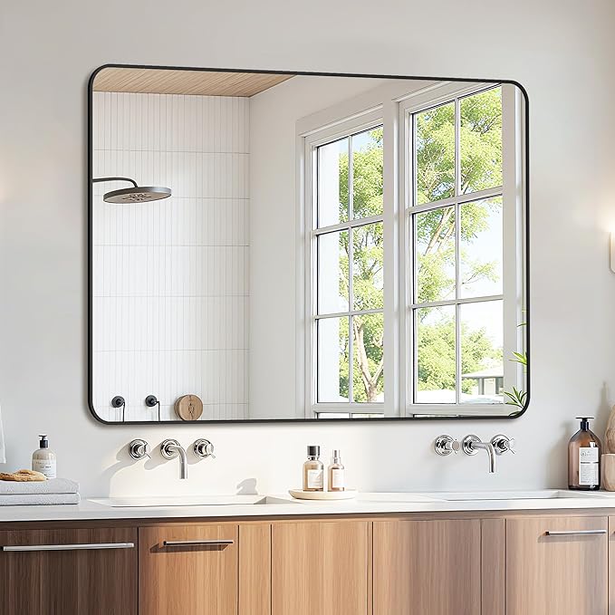 Bathroom Mirror 48" x 36", Large Rectangle Wall Mirror, Entryway Decor by Unknown