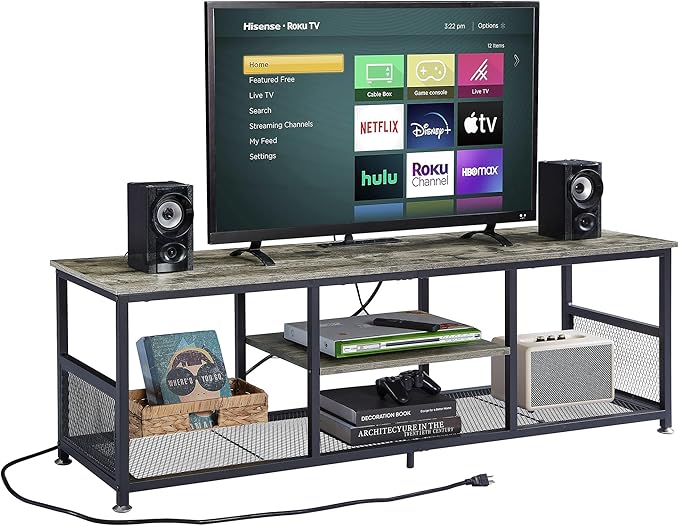 VECELO TV Stand with Power Outlets by VECELO