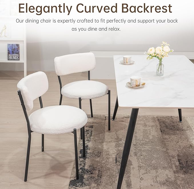 AWQM Dining Chairs Set of 2, Mid-Century Modern Kitchen Dining Room Chairs - Image 5