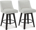 Counter Height Swivel Bar Stools Set of 2, Fabric in Ivory White by ErdoruLiving