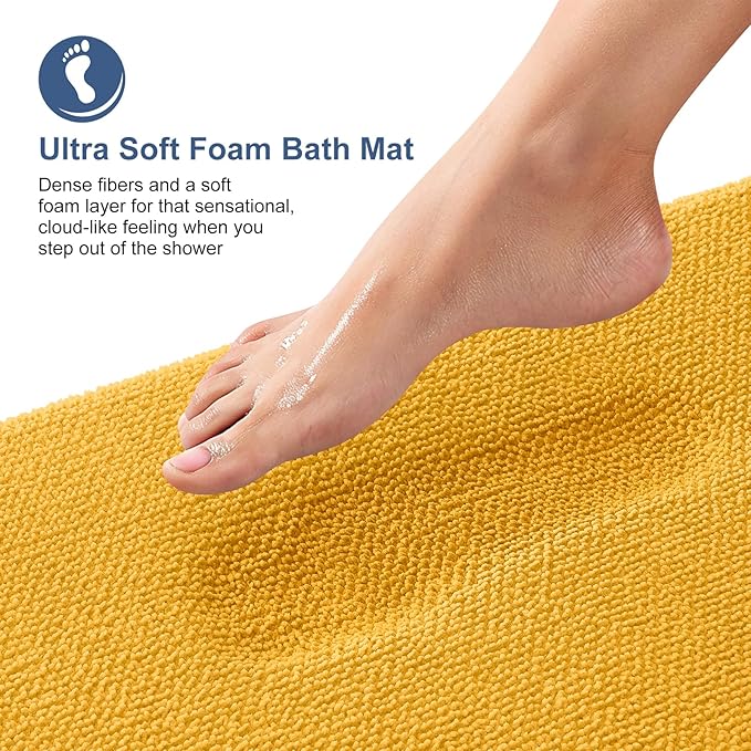 OLANLY Thick Memory Foam Bath Mat Rug 24x16, Extra Soft Absorbent Bathroom Rug - Image 2