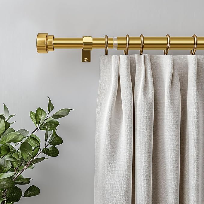 Modern Gold Curtain Rods for Windows 16 to 60 Inches Adjustable Length Heavy - Image 5
