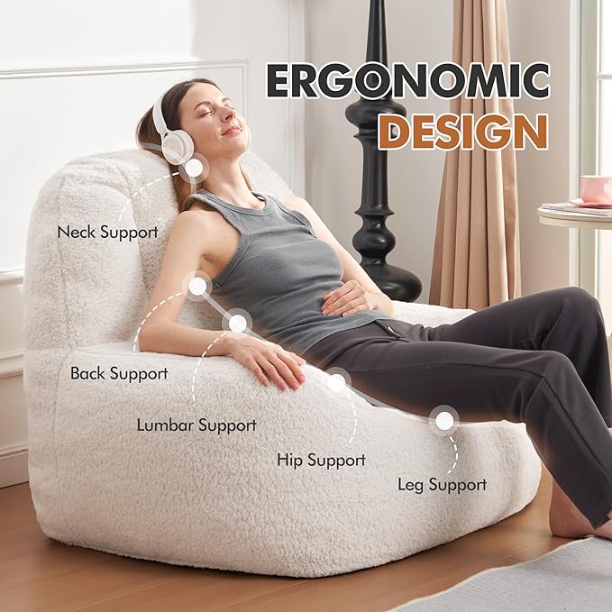 Homguava Bean Bag Chairs for Adults, Giant Beanbag Couch Adult Bean Bag Chair - Image 2
