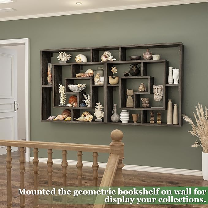armocity 6 Tier Display Book Shelf Wall Mounted Bookshelf Freestanding - Image 5