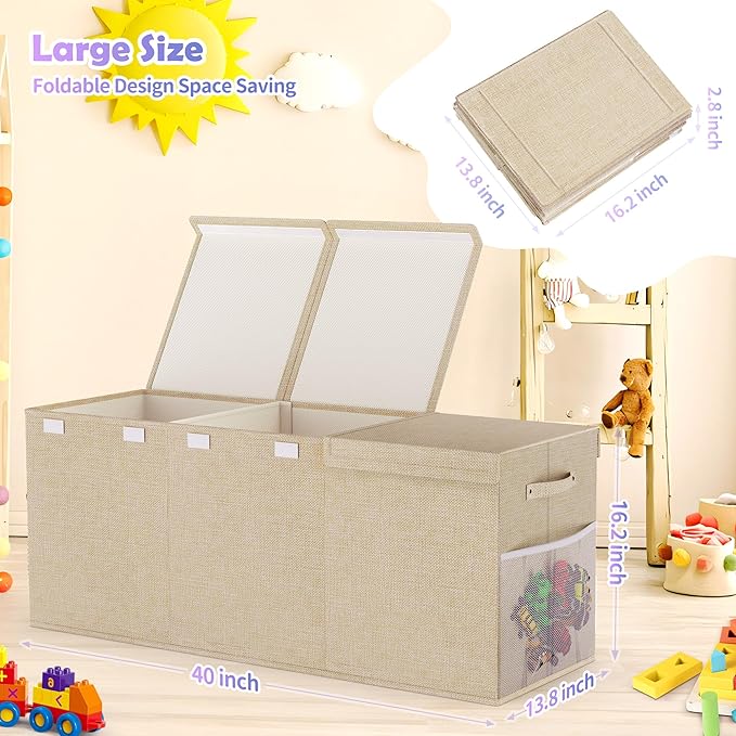 Extra Large Toy Box, Collapsible Sturdy Kids Toy Chest - Image 7