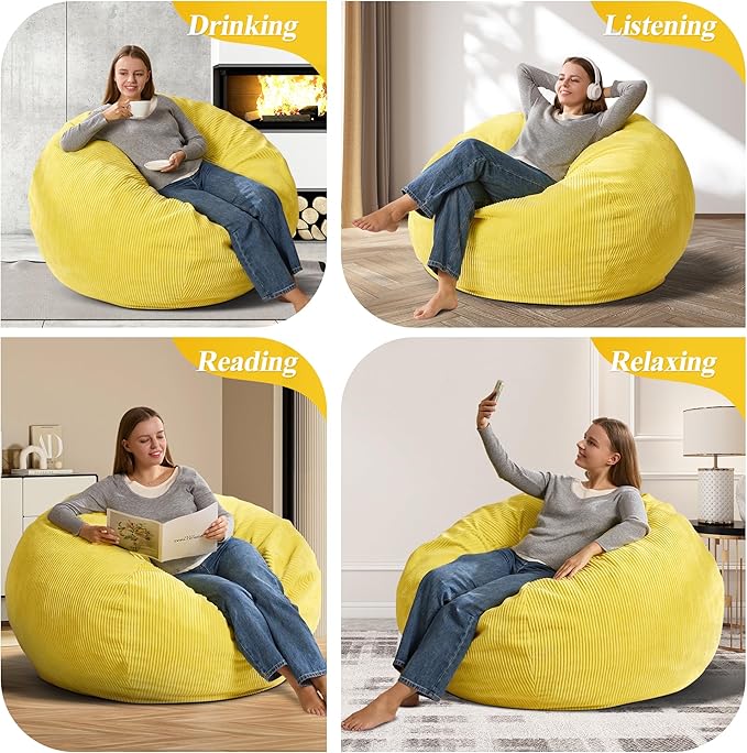 3.5FT Bean Bag Chairs Teardrop Bean Bag Chair - Image 6