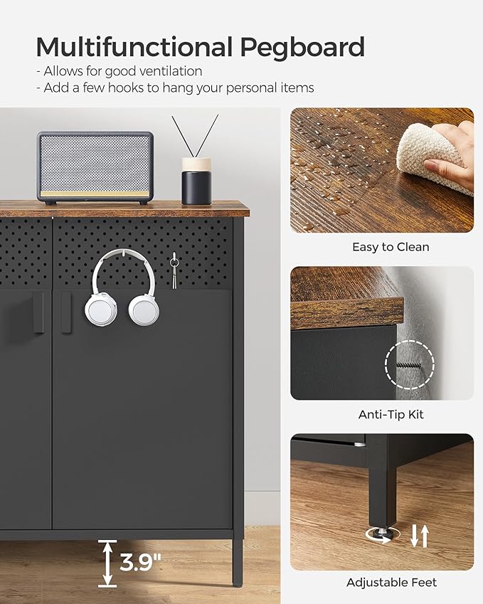 SONGMICS Storage Cabinet, Metal Cabinet, Sideboard - Image 8