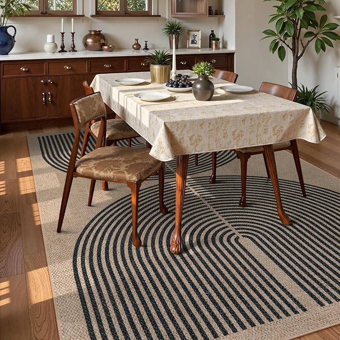 Lahome Modern Rainbow Easy Jute 9x12 Rug, Large Outdoor Patio Rug Farmhouse - Image 6