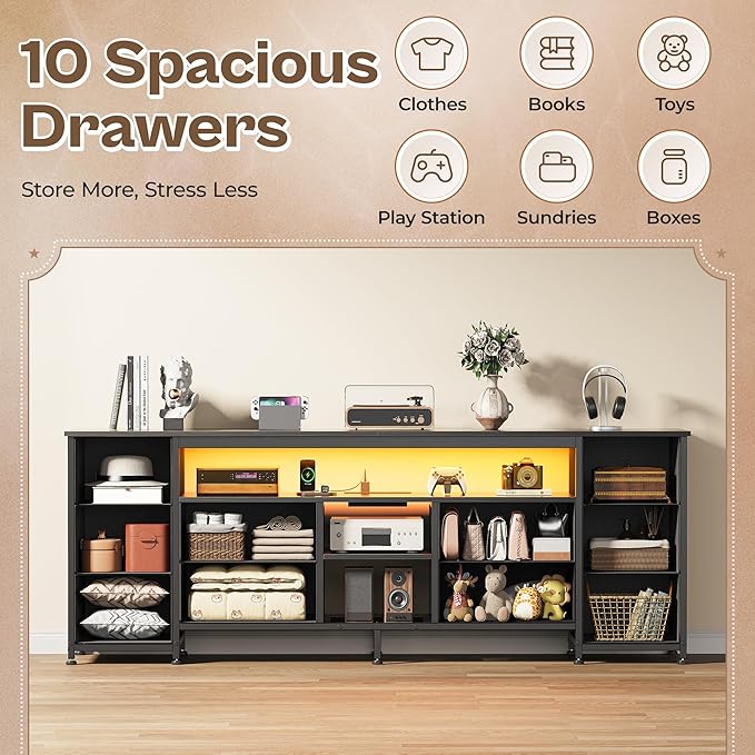 Huuger 63 Inch LED TV Stand Dresser - Image 6