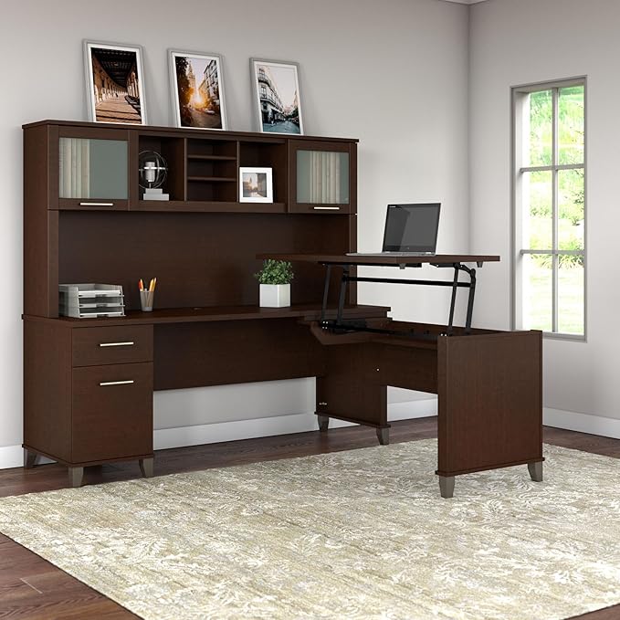 Bush Furniture Somerset 72W 3 Position Sit to Stand L Shaped Desk - Image 2