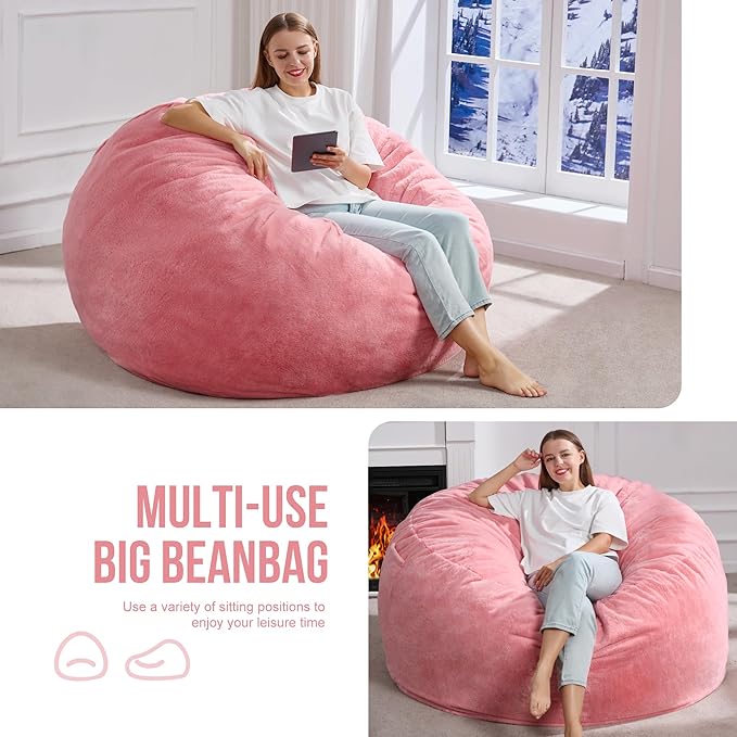 Hobestluk 5ft Bean Bag Chairs for Adults Large Beanbag Chair - Image 5