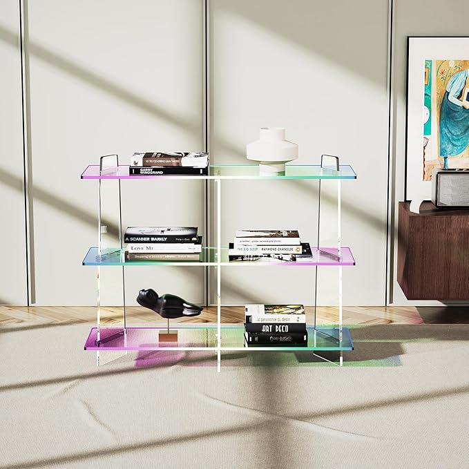 Acrylic Bookshelf, Small 3 Tier Open Bookcase - Image 7