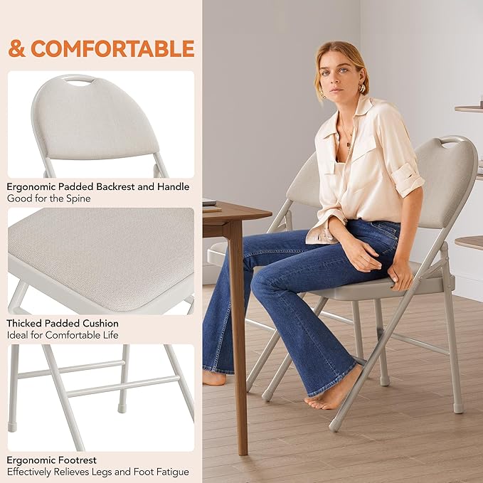 GarveeHome 4 Pack Folding Chairs - Image 4