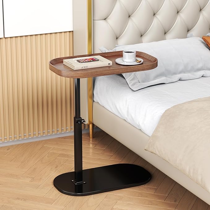 Adjustable Height C Shaped End Table by TRUNYAQI