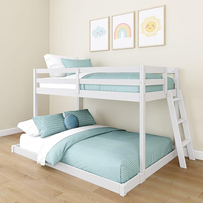 Grain & Grove Bear Twin Over Full Bunk Bed, Low Bunk Bed Frame by GrainGrove