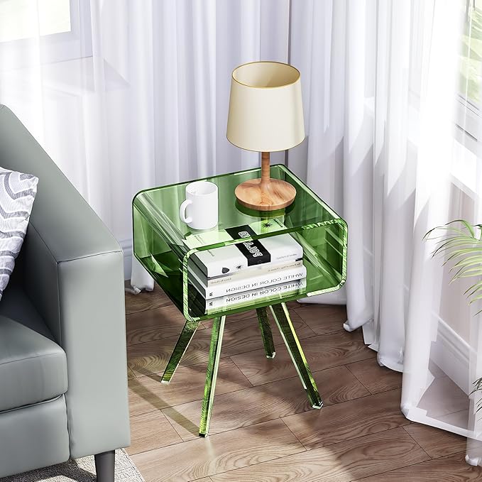 Acrylic Side Table, Acrylic Nightstand Bedside Table - Image 7