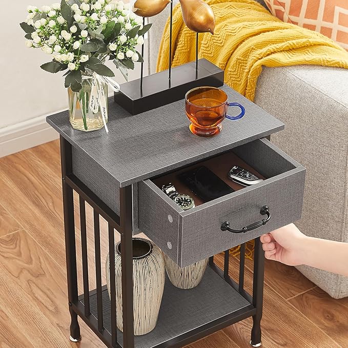 VECELO Nightstands, Industrial Side Table/End Tables - Image 4
