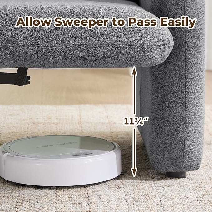 Furnimart Modern Loveseat Sofa, Comfy Upholstered Minimalist Couch, Small - Image 8