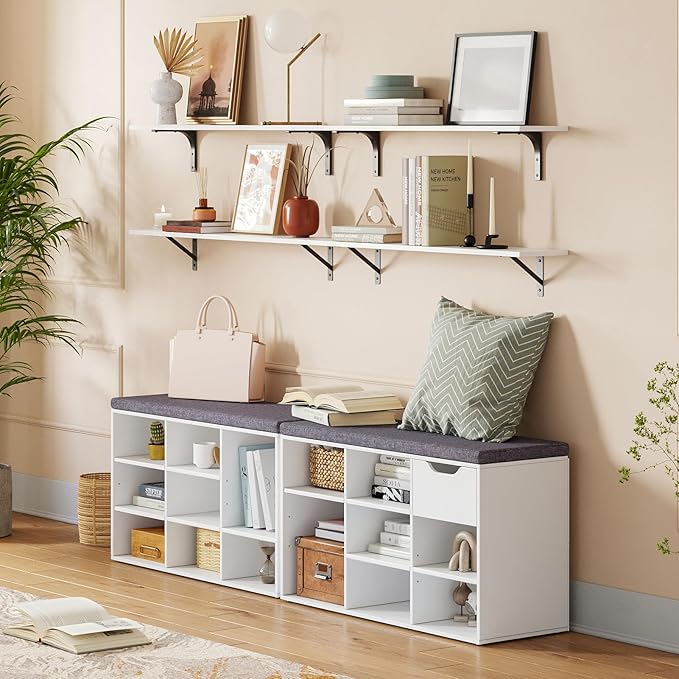 DINZI LVJ Shoe Bench, Entryway Storage Bench - Image 2