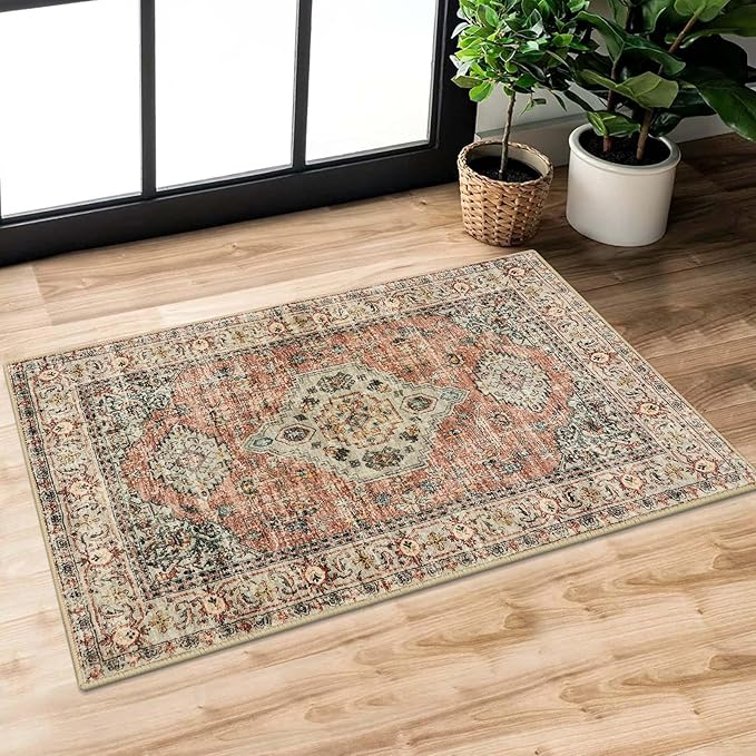 Lahome Oriental Door Mat Indoor Entrance, 2x3 Washable Indoor Rugs by Lahome