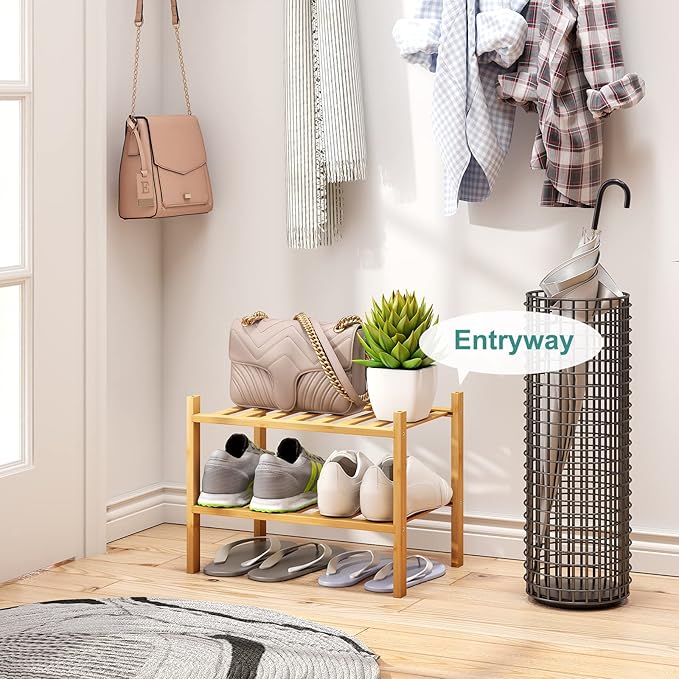 Small Shoe Rack, 2-Tier Shoe Rack - Image 2