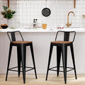 WENTMENT Bar Stools Set of 2 Counter Height Metal Barstools by WENTMENT
