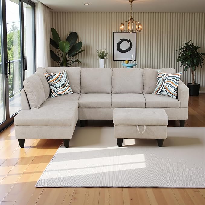 97" Oversized Sectional Couch, L Shaped Couch by LynginsCreativeLife