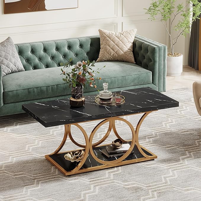 Tribesigns Rectangle Coffee Table, 47.24-inch Modern Coffee Tables - Image 7