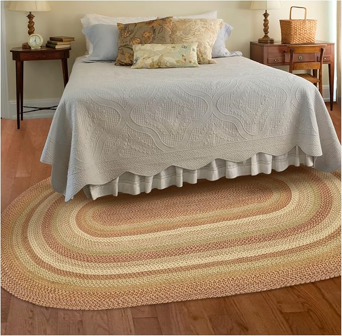 Homespice Harvest Jute Brown 4x6' Braided Rugs Oval Rugs by Homespice