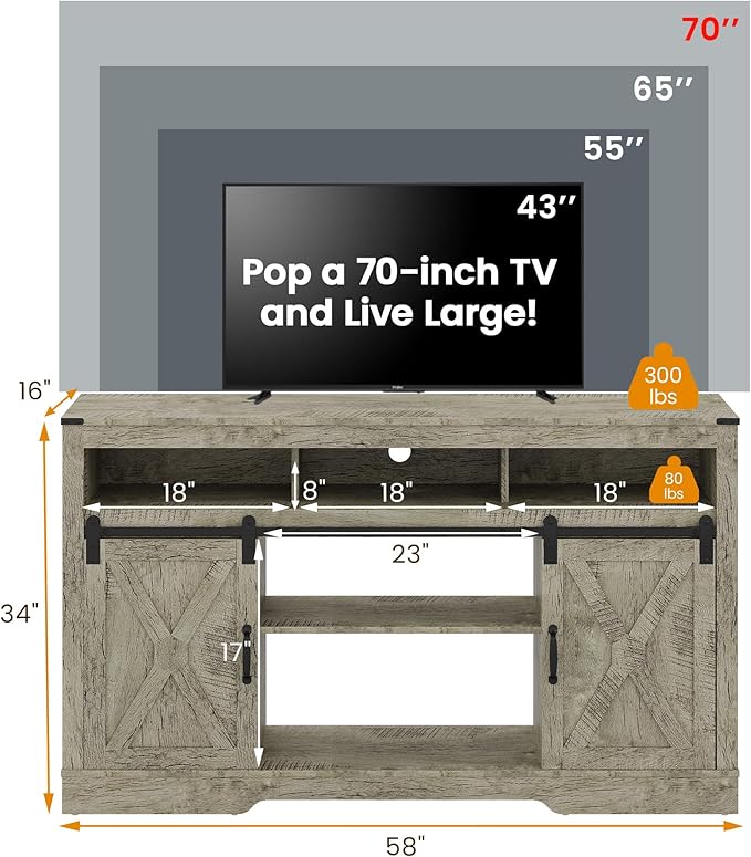 RoyalCraft Farmhouse TV Stand for 23" Electric Fireplace - Image 5