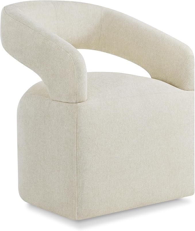Upholstered Dining Chairs with Removable Casters Barrel Side Armchair with by Kislot