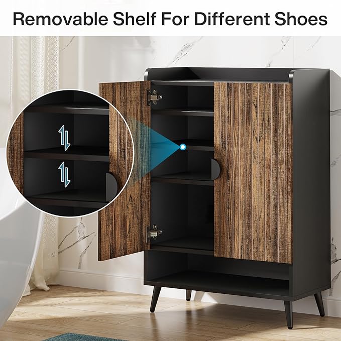 Tribesigns Shoe Cabinet with Doors, 7-Tier Shoe Storage Cabinet with Adjustable - Image 8