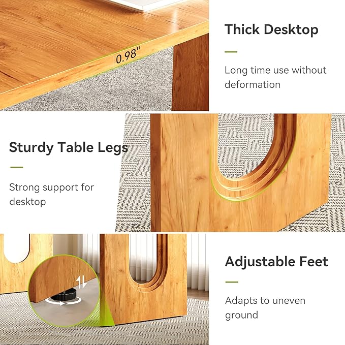 LITTLE TREE 70.8-Inch Home Office Desk, Study Writing Work Desk - Image 8