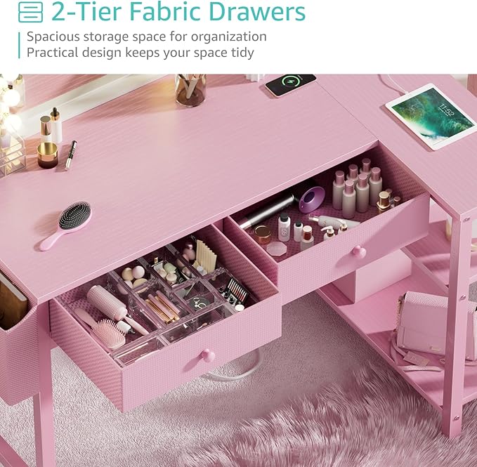 DLisiting Pink Reversible L Shaped Desk - Image 6