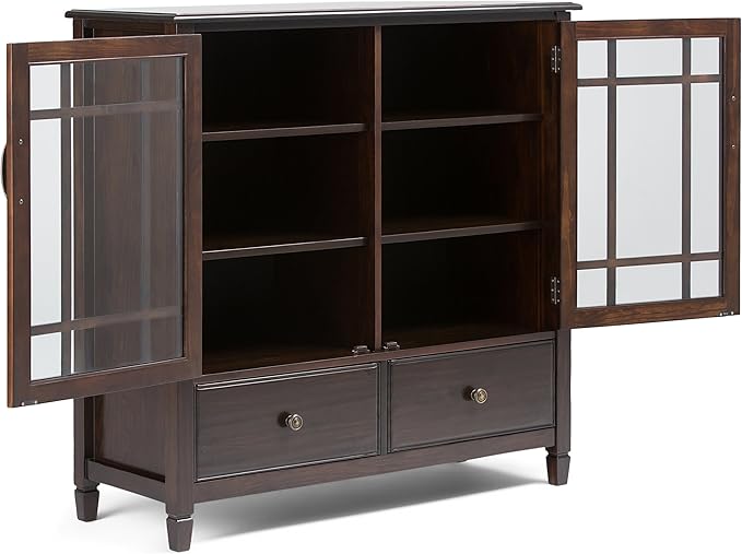 SIMPLIHOME Connaught SOLID WOOD 46 Inch Wide Traditional Tall Storage Cabinet - Image 5