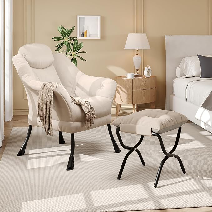 IDEALHOUSE Lazy Chair with Ottoman - Image 8