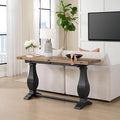Martin Svensson Home Napa Solid Wood Pedestal Flip-Top Sofa Console Table by MartinSvenssonHome