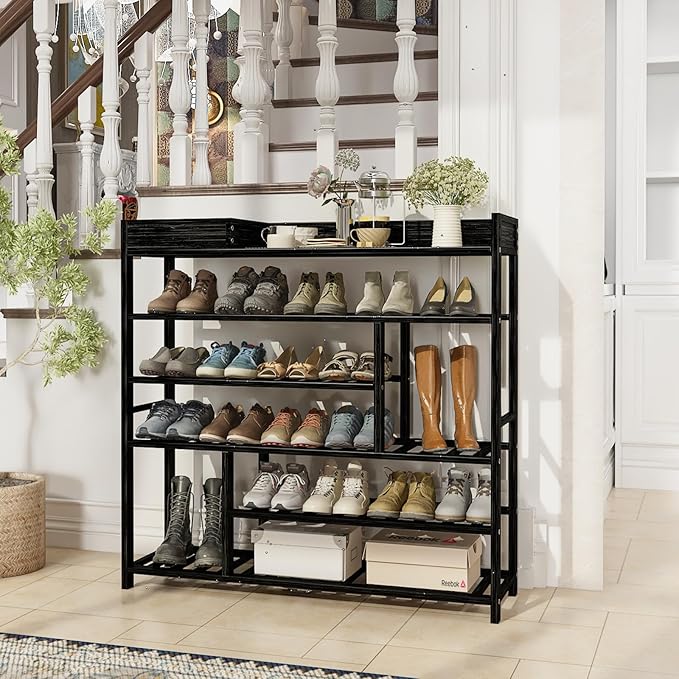 Bamworld Shoe Rack for Front Door Entrance Bamboo Shoe Organizer - Image 2